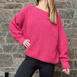 French Connection Boxy Cropped Pink Sweater